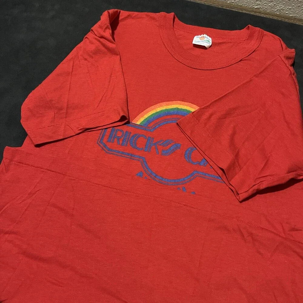 Vintage 1970s Shirt Rainbow Ricks Cafe people power movement protest Gay Lesbian